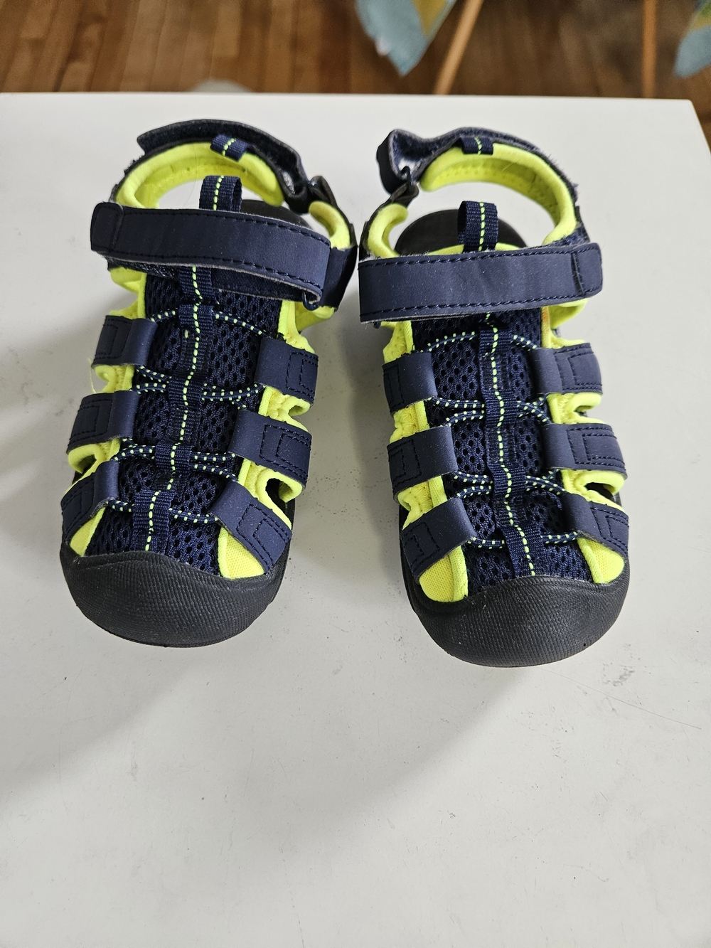GAP Navy and Neon Yellow Kids Closed-Toe Sport Sandals